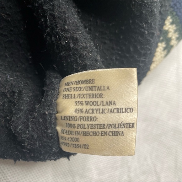 VTG American Eagle Knit Toboggan Beanie Hat One Size Wool Blend Pom Pom Poof - Picture 6 of 11